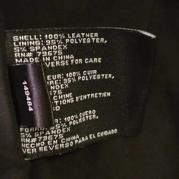 Michael Kors Black Genuine Leather Zip-Front Jacket – Size Large - EUC - Picture 6 of 6